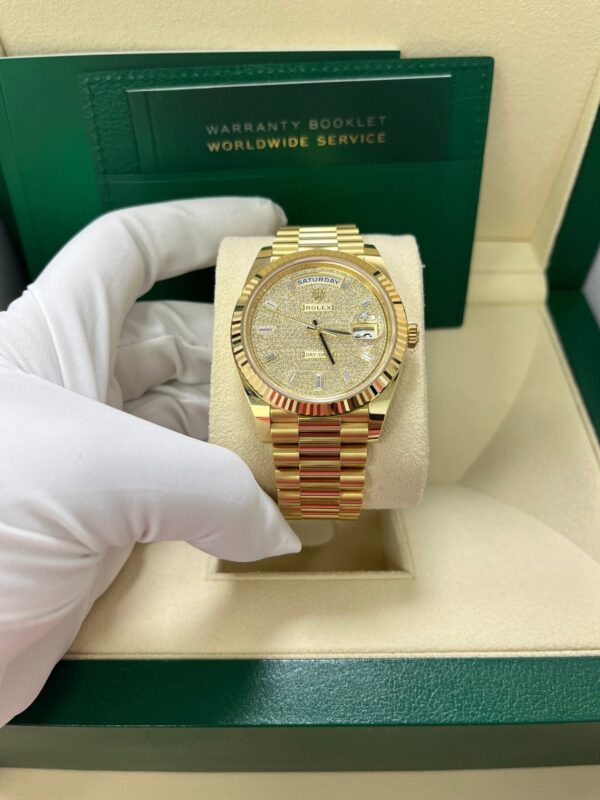 Rolex Day-Date 40mm Yellow Gold Pave Dial 228238 - Image 2