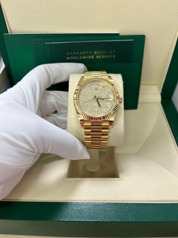 Rolex Day-Date 40mm Yellow Gold Pave Dial 228238 - Image 3