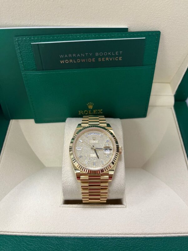 Rolex Day-Date 40mm Yellow Gold Pave Dial 228238 - Image 5