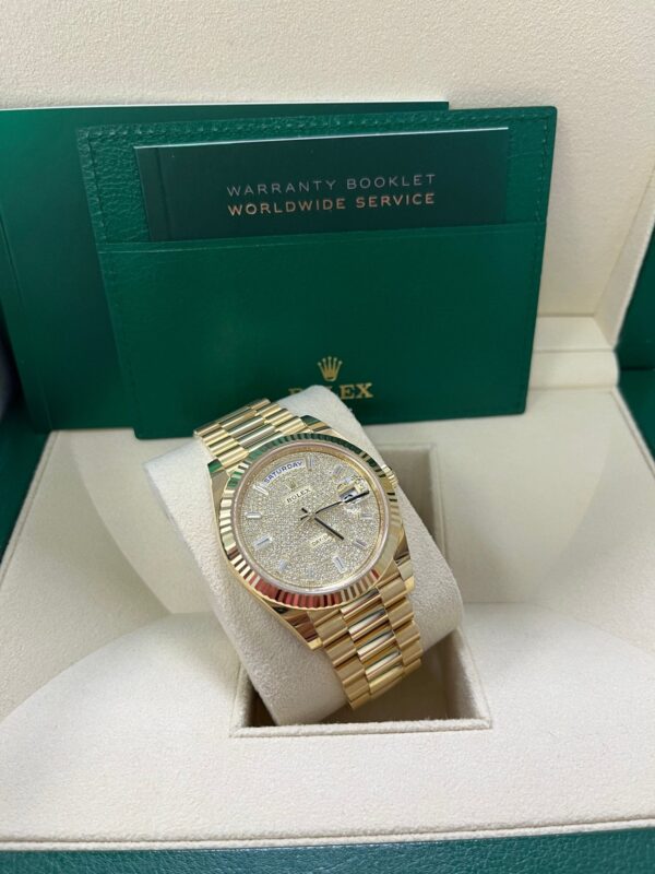 Rolex Day-Date 40mm Yellow Gold Pave Dial 228238 - Image 12