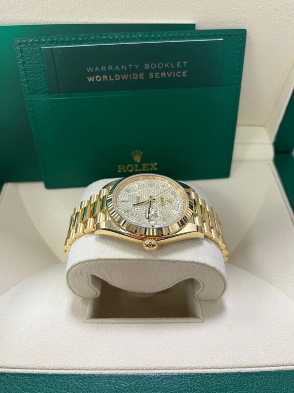 Rolex Day-Date 40mm Yellow Gold Pave Dial 228238 - Image 9
