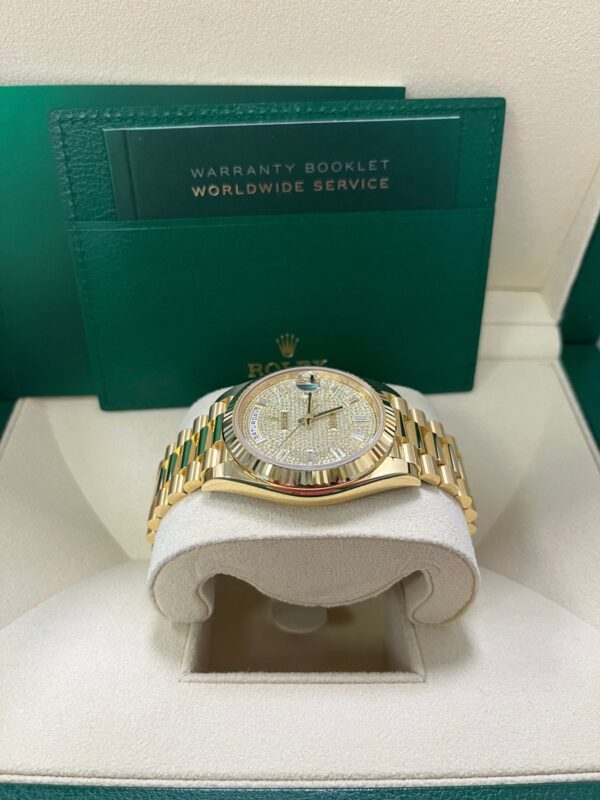 Rolex Day-Date 40mm Yellow Gold Pave Dial 228238 - Image 6