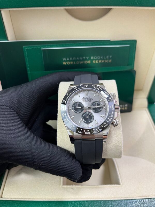 Rolex Daytona 40 White Gold Steel Grey Index Dial Black Sub-Dials Oysterflex (Ref# 116519LN) - Image 7
