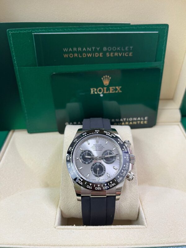 Rolex Daytona 40 White Gold Steel Grey Index Dial Black Sub-Dials Oysterflex (Ref# 116519LN) - Image 3