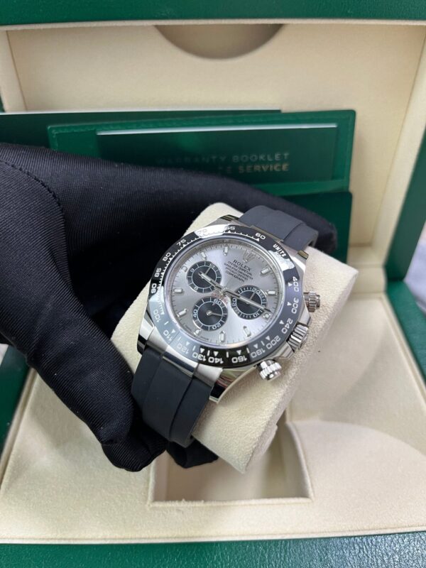 Rolex Daytona 40 White Gold Steel Grey Index Dial Black Sub-Dials Oysterflex (Ref# 116519LN) - Image 9