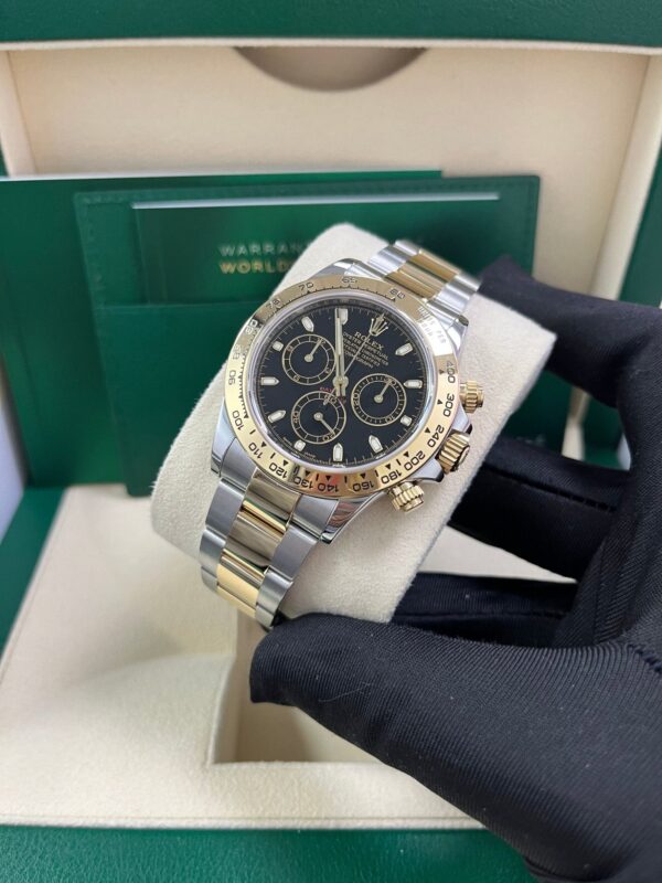Rolex Daytona 40mm Yellow Rolesor Cosmograph - Black Index Dial (Ref# 116503) - Image 8
