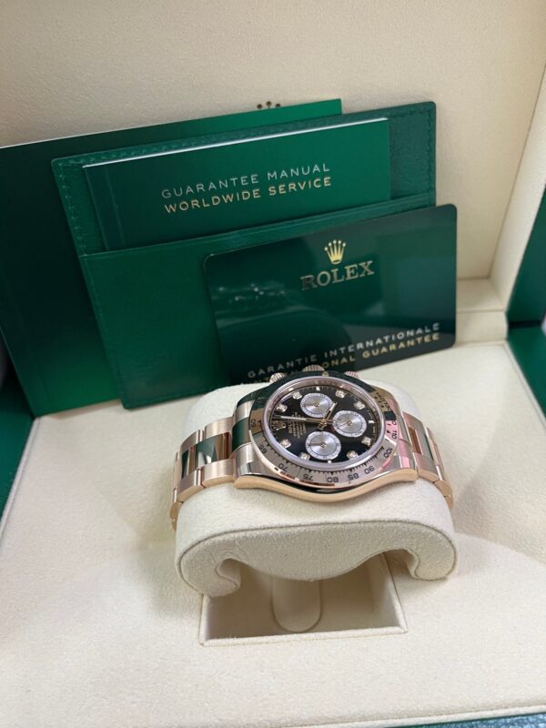 Rolex Daytona Everose Gold Black And Sundust Diamond Dial Oyster Bracelet 126505 - Image 4