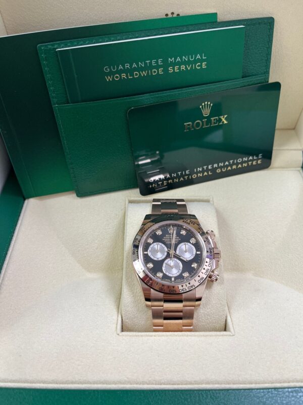 Rolex Daytona Everose Gold Black And Sundust Diamond Dial Oyster Bracelet 126505 - Image 3