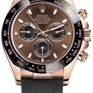 Rolex Daytona Everose Gold Cosmograph 40 Watch - Chocolate Index Dial - Black Oysterflex Strap (Ref# 116515LN)