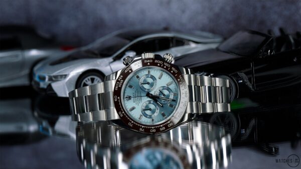 Rolex Daytona Platinum 40mm Ice Blue Diamond Baguette Dial (Ref # 116506) - Image 3