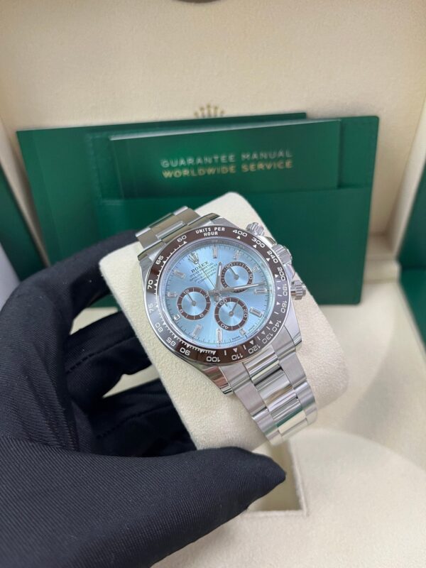 Rolex Daytona Platinum Daytona Ice Blue Baguette Dial 126506 - Image 11