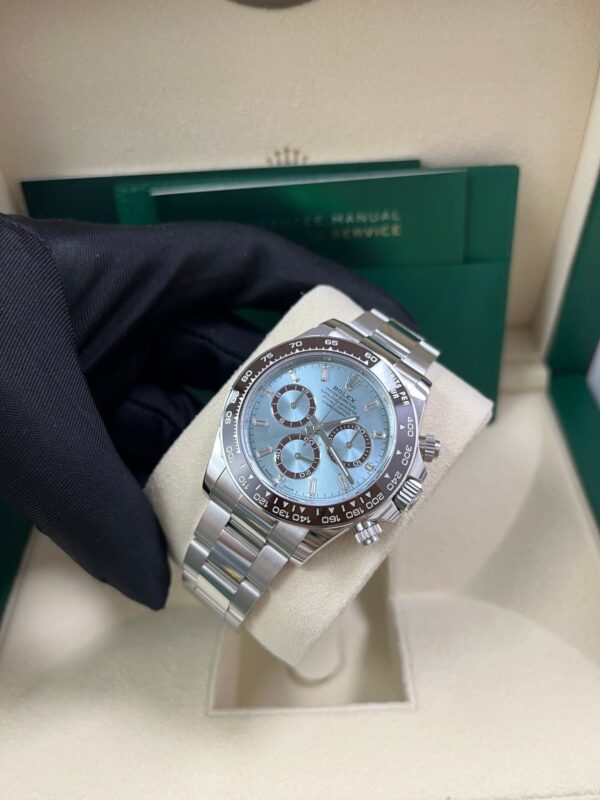 Rolex Daytona Platinum Daytona Ice Blue Baguette Dial 126506 - Image 10