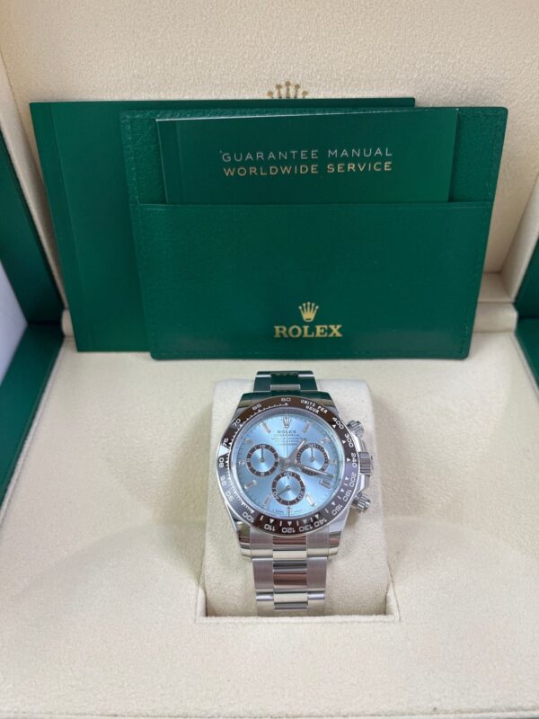 Rolex Daytona Platinum Daytona Ice Blue Baguette Dial 126506 - Image 6