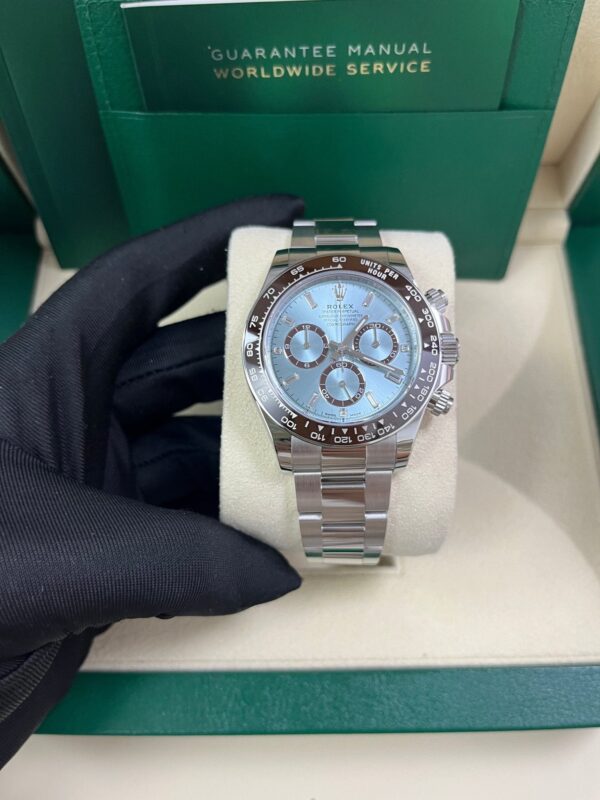 Rolex Daytona Platinum Daytona Ice Blue Baguette Dial 126506 - Image 4