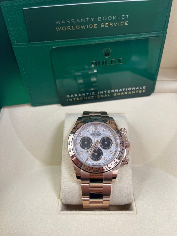 Rolex Daytona Rose Gold Cosmograph Daytona 40 Watch - Meteorite and Black Dial-Oyster Bracelet 116505 - Image 5
