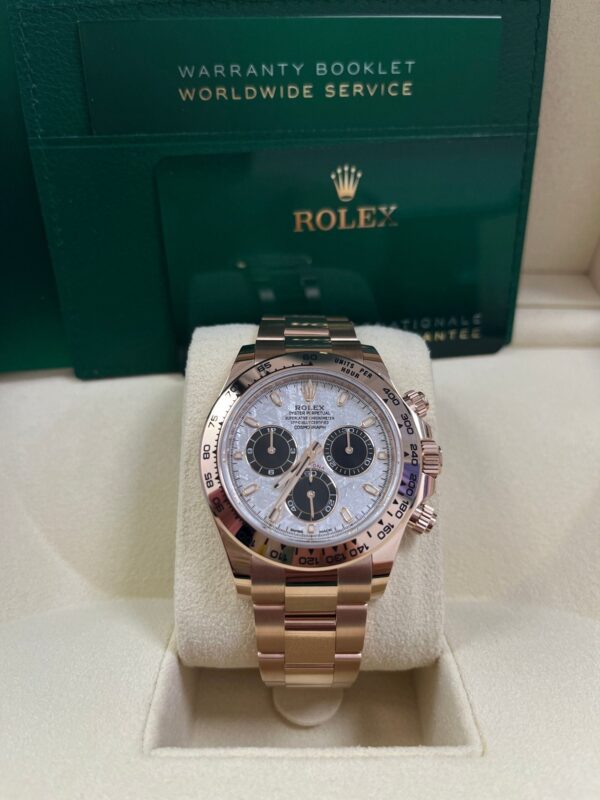 Rolex Daytona Rose Gold Cosmograph Daytona 40 Watch - Meteorite and Black Dial-Oyster Bracelet 116505 - Image 10