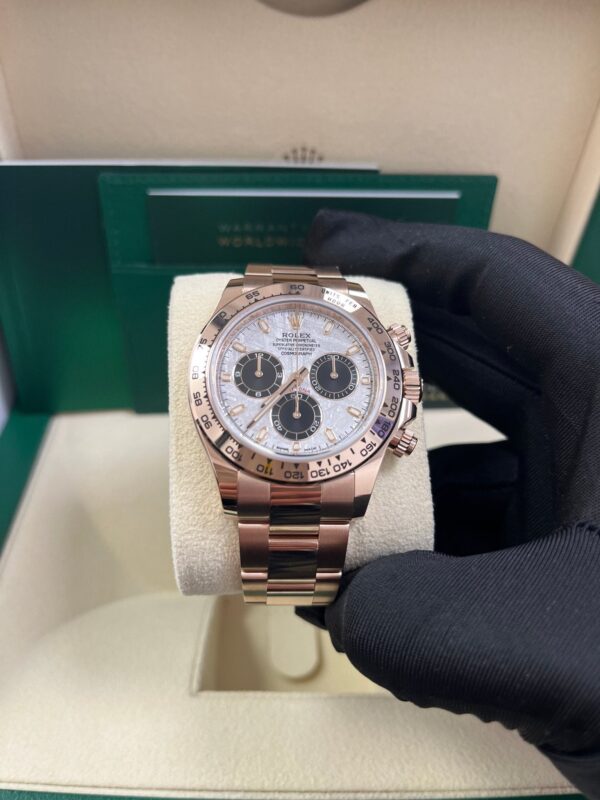 Rolex Daytona Rose Gold Cosmograph Daytona 40 Watch - Meteorite and Black Dial-Oyster Bracelet 116505 - Image 12
