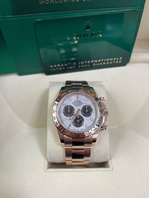 Rolex Daytona Rose Gold Cosmograph Daytona 40 Watch - Meteorite and Black Dial-Oyster Bracelet 116505 - Image 6