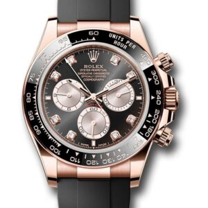 Rolex Daytona Rose Gold Cosmograph Daytona Watch - Black Bezel - Black And Sundust Diamond Dial 126515ln