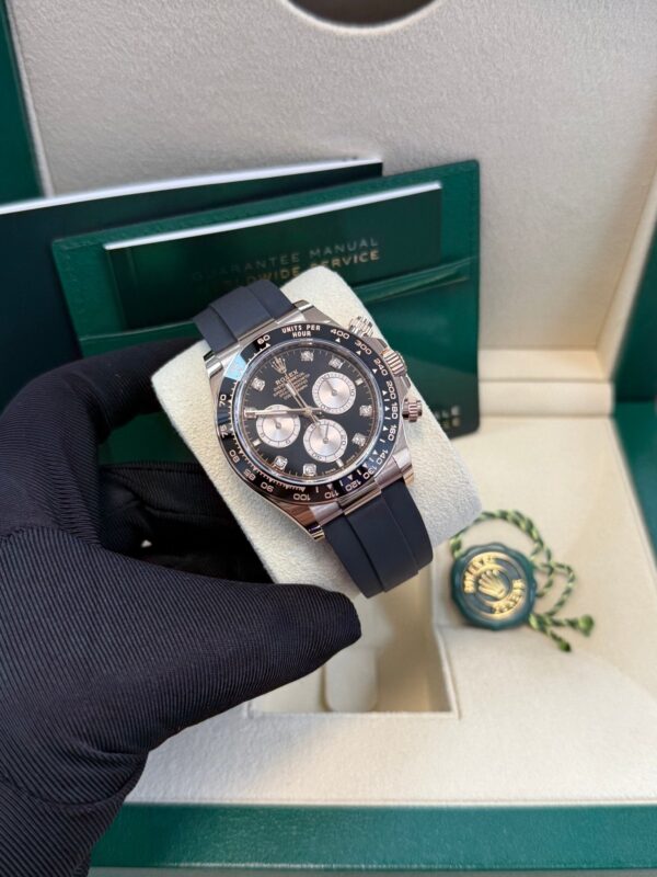 Rolex Daytona Rose Gold Cosmograph Daytona Watch - Black Bezel - Black And Sundust Diamond Dial 126515ln - Image 15