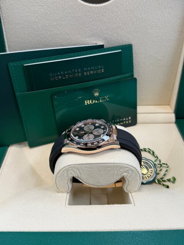 Rolex Daytona Rose Gold Cosmograph Daytona Watch - Black Bezel - Black And Sundust Diamond Dial 126515ln - Image 9