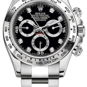 Rolex Daytona White Gold Black Diamond Dial Oyster Bracelet 40mm (Reference 116509)