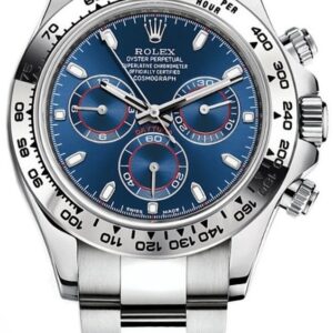 Rolex Daytona White Gold Cosmograph 40 Watch - Blue Index Dial (Ref# 116509)