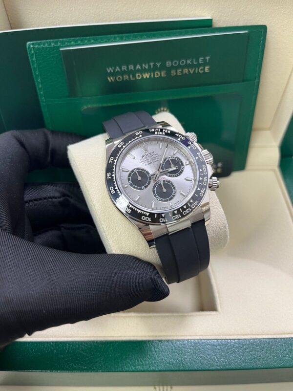Rolex Daytona White Gold Cosmograph Daytona Silver And Black Index Dial - Oysterflex Strap 126519LN - Image 11
