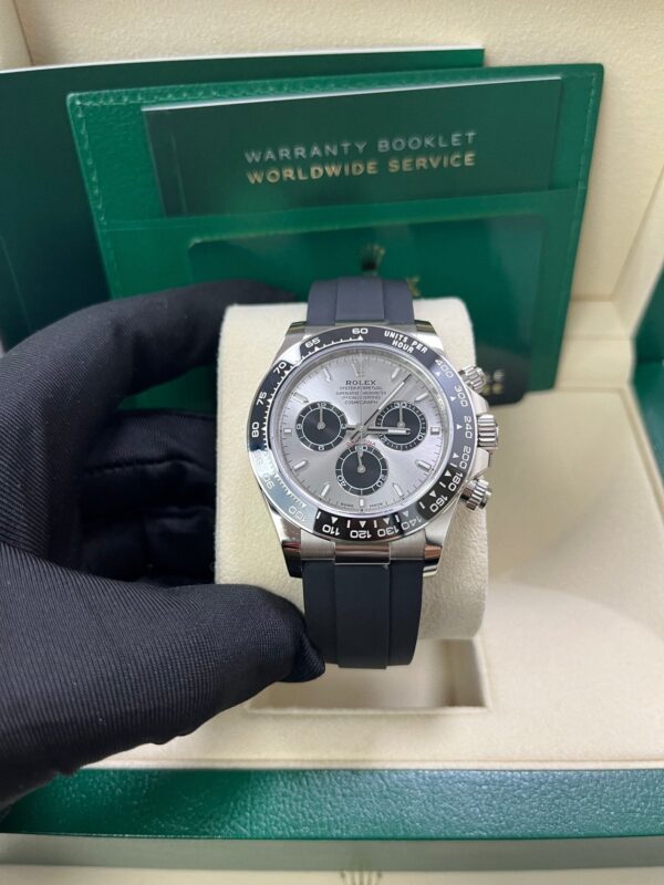 Rolex Daytona White Gold Cosmograph Daytona Silver And Black Index Dial - Oysterflex Strap 126519LN - Image 12