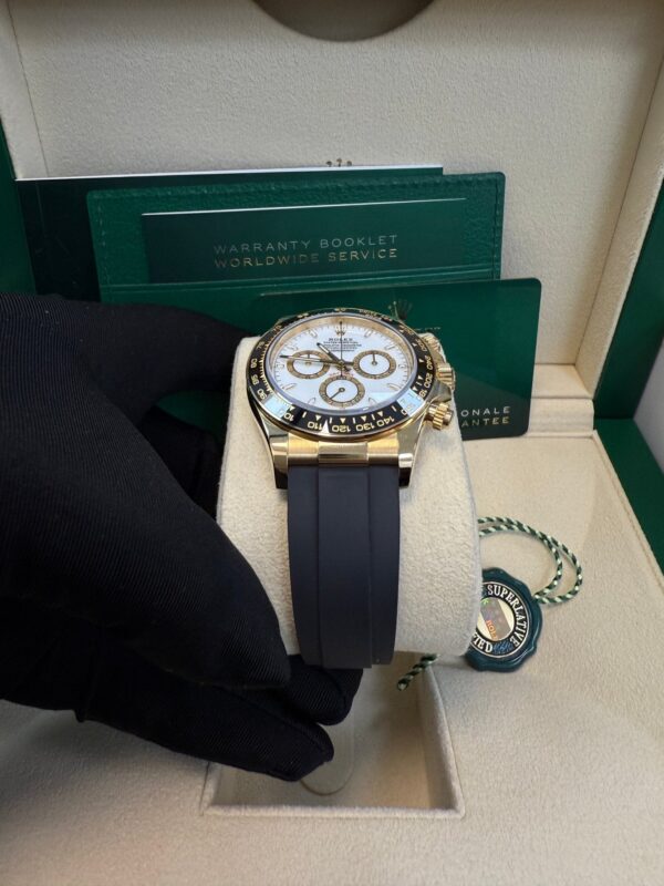 Rolex Daytona Yellow Gold Black Cerachrom Bezel White Index Dial Oysterflex Strap 126518ln - Image 3