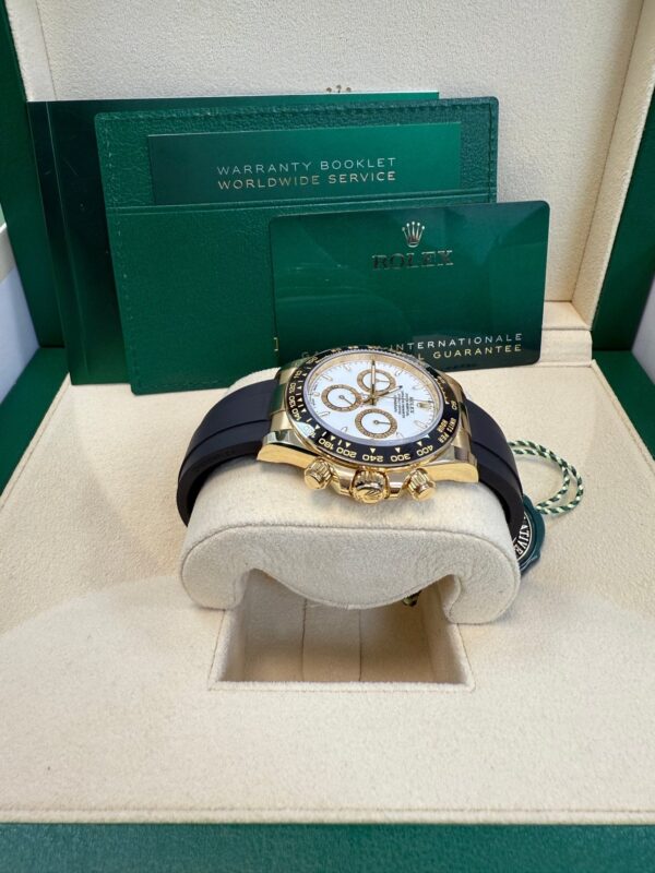 Rolex Daytona Yellow Gold Black Cerachrom Bezel White Index Dial Oysterflex Strap 126518ln - Image 6