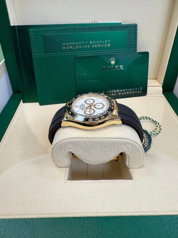 Rolex Daytona Yellow Gold Black Cerachrom Bezel White Index Dial Oysterflex Strap 126518ln - Image 5