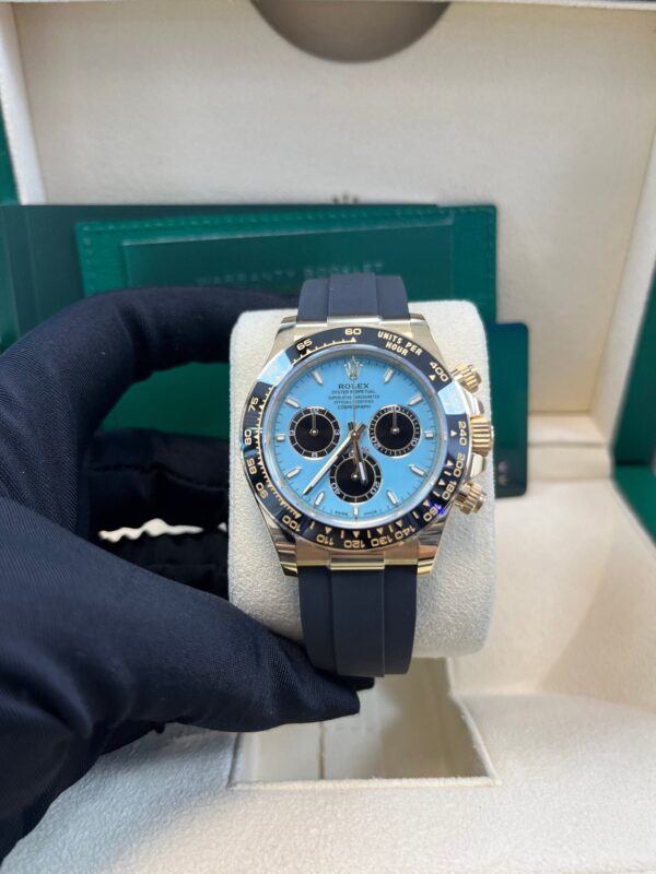 Rolex Daytona Yellow Gold Daytona Tiffany Dial on Oysterflex New 2025 Release Reference 126518 - Image 16