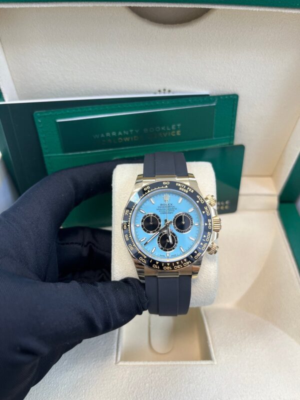 Rolex Daytona Yellow Gold Daytona Tiffany Dial on Oysterflex New 2025 Release Reference 126518 - Image 9