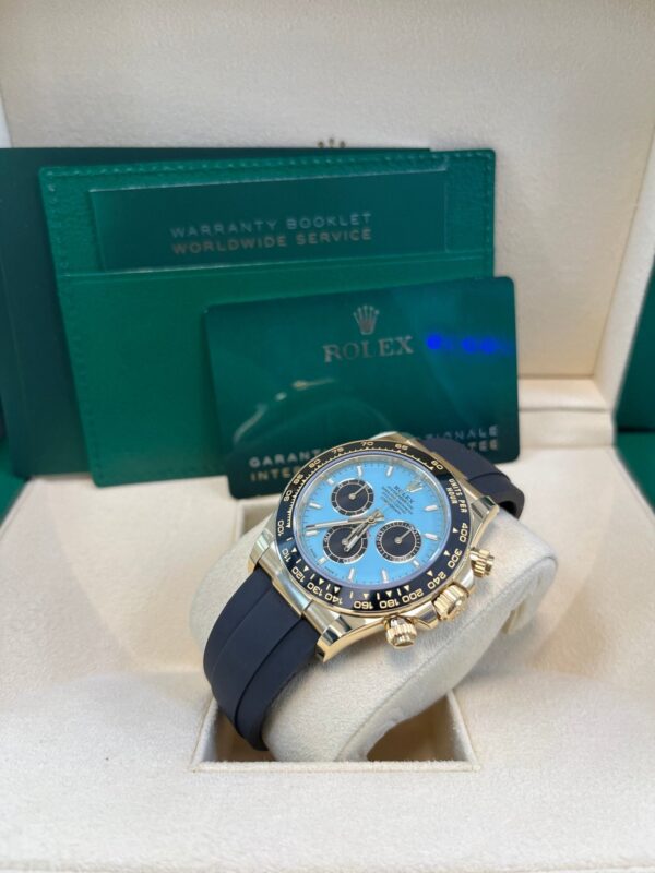 Rolex Daytona Yellow Gold Daytona Tiffany Dial on Oysterflex New 2025 Release Reference 126518 - Image 13
