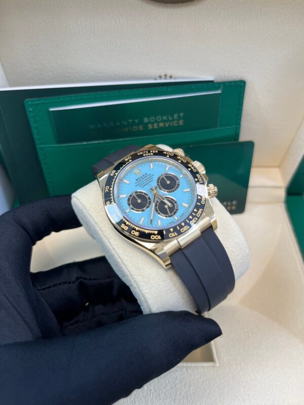 Rolex Daytona Yellow Gold Daytona Tiffany Dial on Oysterflex New 2025 Release Reference 126518 - Image 5