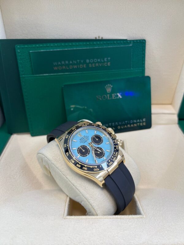 Rolex Daytona Yellow Gold Daytona Tiffany Dial on Oysterflex New 2025 Release Reference 126518 - Image 12