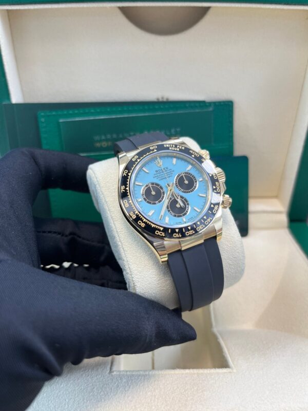 Rolex Daytona Yellow Gold Daytona Tiffany Dial on Oysterflex New 2025 Release Reference 126518 - Image 17