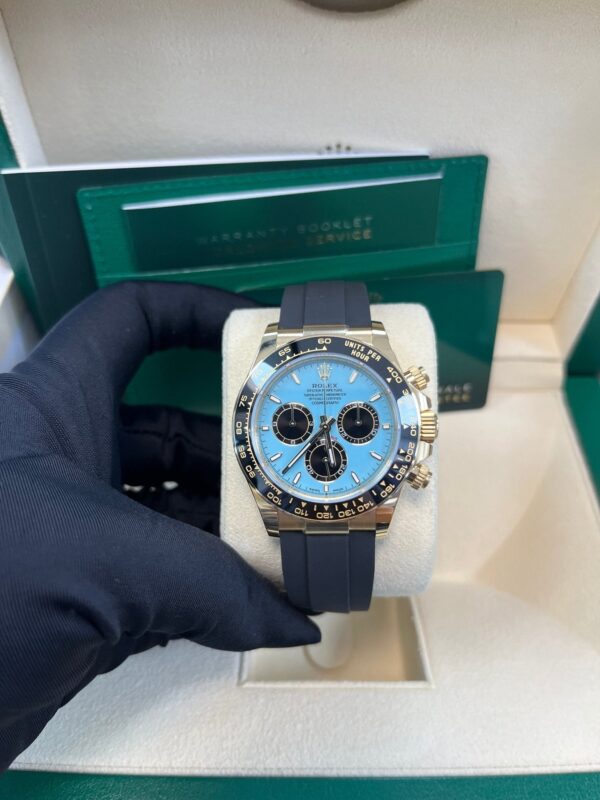 Rolex Daytona Yellow Gold Daytona Tiffany Dial on Oysterflex New 2025 Release Reference 126518 - Image 4