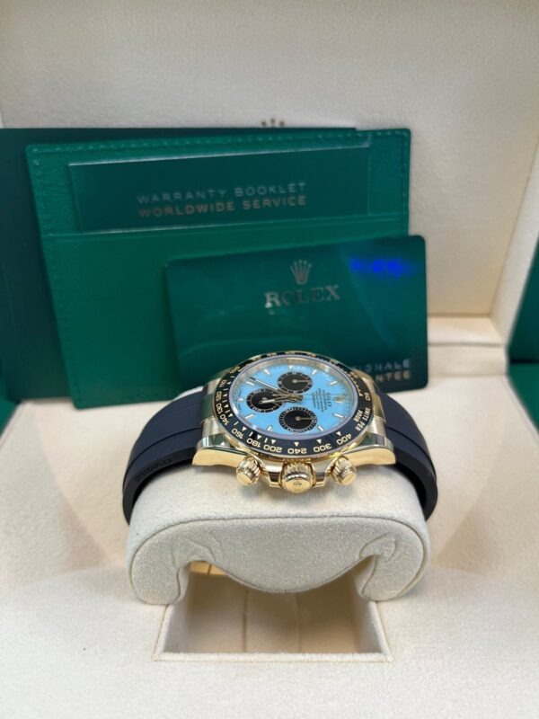 Rolex Daytona Yellow Gold Daytona Tiffany Dial on Oysterflex New 2025 Release Reference 126518 - Image 14