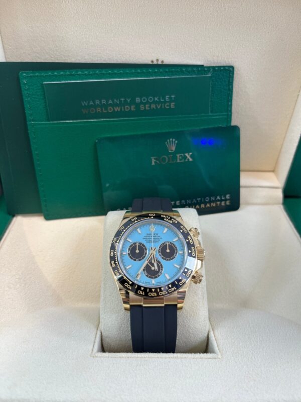 Rolex Daytona Yellow Gold Daytona Tiffany Dial on Oysterflex New 2025 Release Reference 126518 - Image 11