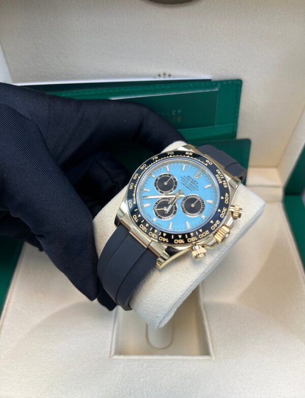 Rolex Daytona Yellow Gold Daytona Tiffany Dial on Oysterflex New 2025 Release Reference 126518 - Image 6