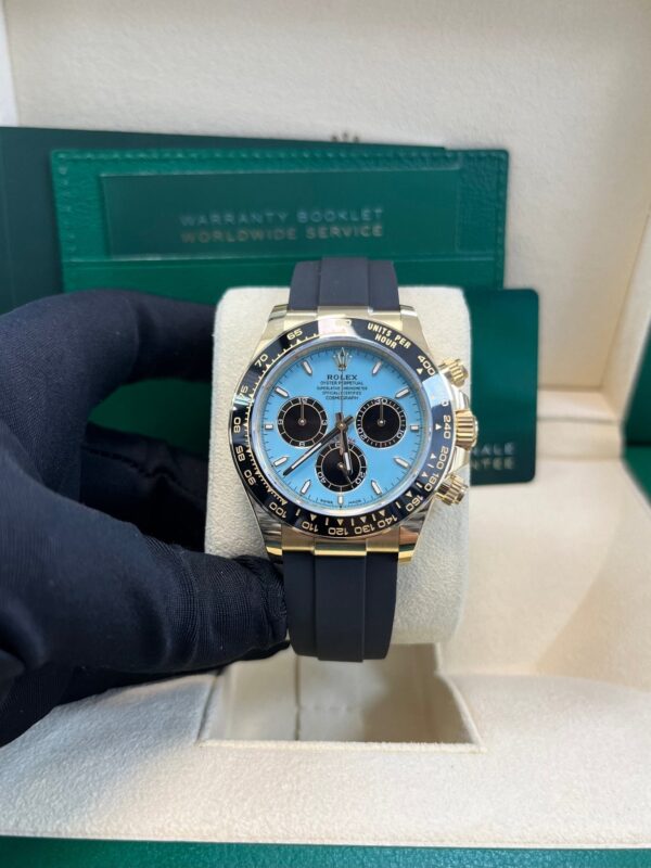 Rolex Daytona Yellow Gold Daytona Tiffany Dial on Oysterflex New 2025 Release Reference 126518 - Image 8