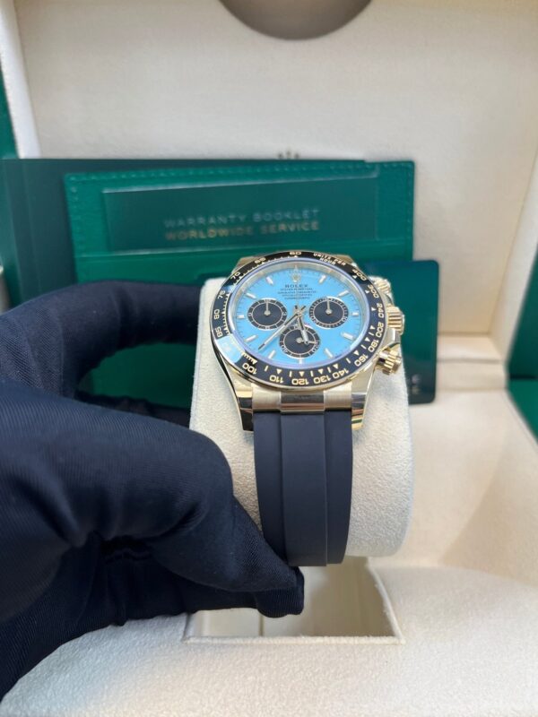 Rolex Daytona Yellow Gold Daytona Tiffany Dial on Oysterflex New 2025 Release Reference 126518 - Image 3