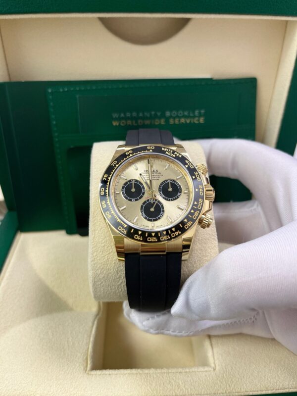 Rolex Daytona Yellow Gold Golden And Black Index Dial Oysterflex Strap 126518ln - Image 9