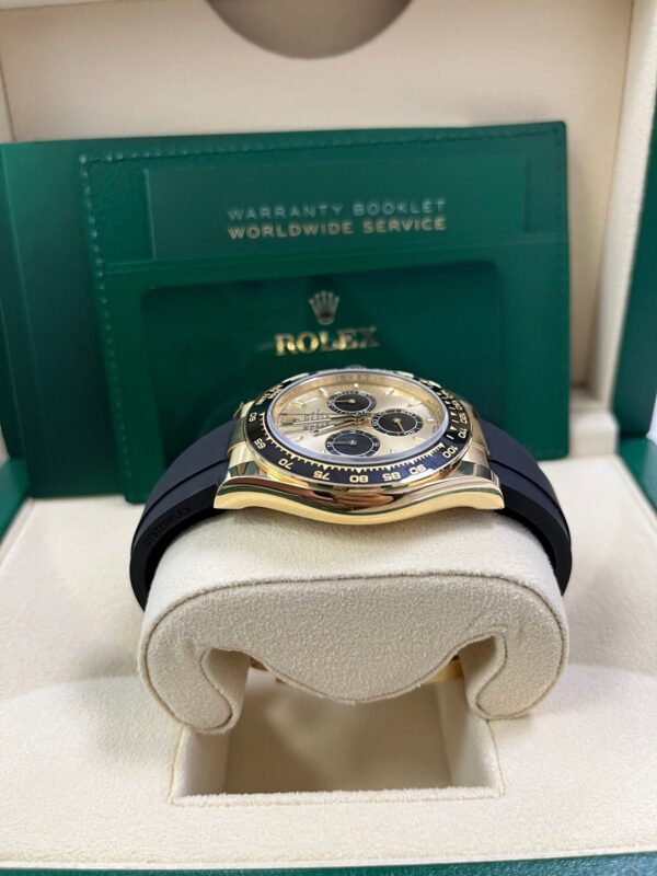 Rolex Daytona Yellow Gold Golden And Black Index Dial Oysterflex Strap 126518ln - Image 4