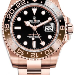 Rolex GMT-Master II 18K Everose Rose Gold - "The Rootbeer" - Black and Brown Bezel - Oyster Bracelet (Ref# 126715CHNR)