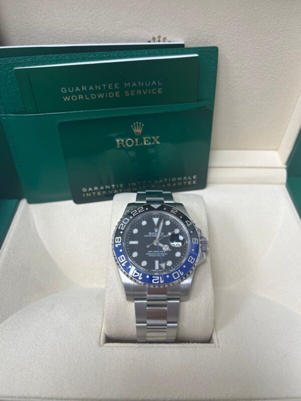 Rolex GMT-Master II 40 Watch - Black and Blue Batman Bezel - Black Dial - Oyster Bracelet (Ref# 126710BLNR) - Image 2