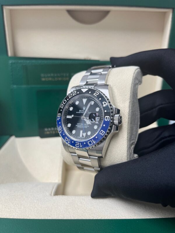 Rolex GMT-Master II 40 Watch - Black and Blue Batman Bezel - Black Dial - Oyster Bracelet (Ref# 126710BLNR) - Image 4