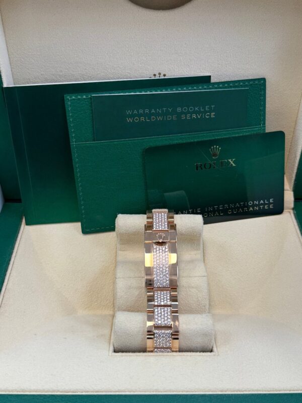 Rolex GMT-Master II Everose Gold/ Full Diamond Paved Dial/ Bracelet Sapphire & Ruby (Ref# 126755SARU) - Image 9